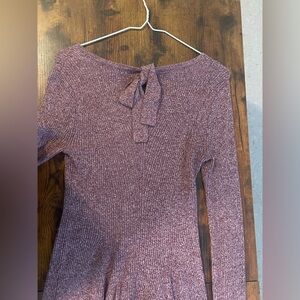 Purple Knit Long Sleeve Top